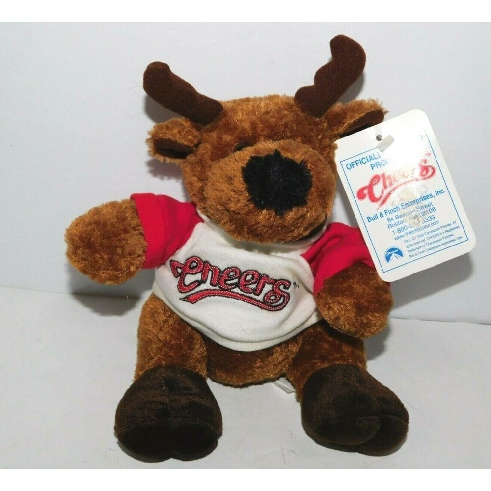Bull Plush w T Shirt CHEERS BAR TV Show Boston 8" 2001 NWT Stuffed